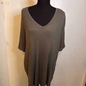 Terra & Sky Olive Short Sleeve V-Neck Tee